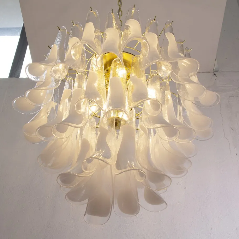 Hot Pamono Murano Glass Petal Chandelier, Italy, 1990s
