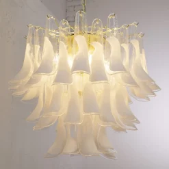 Hot Pamono Murano Glass Petal Chandelier, Italy, 1990s