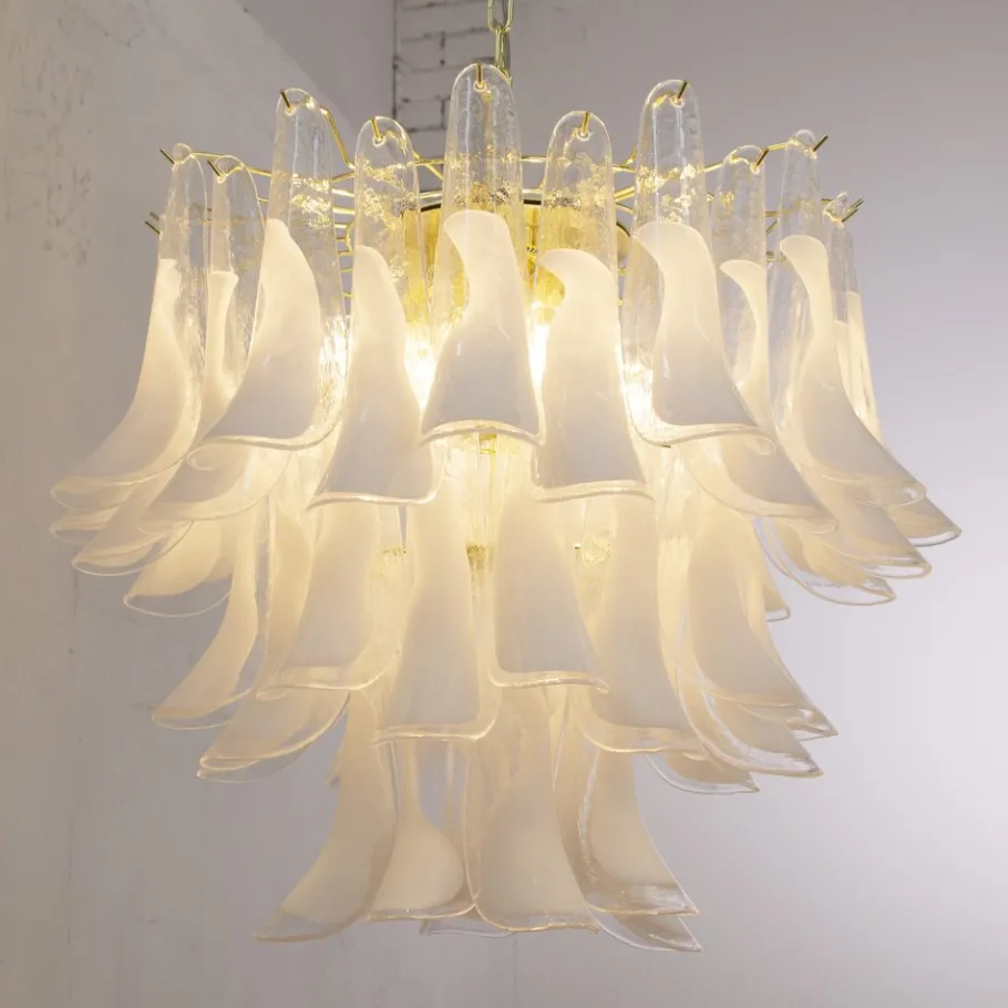 Hot Pamono Murano Glass Petal Chandelier, Italy, 1990s