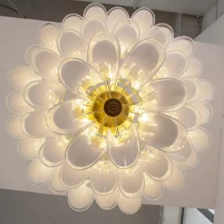 Hot Pamono Murano Glass Petal Chandelier, Italy, 1990s