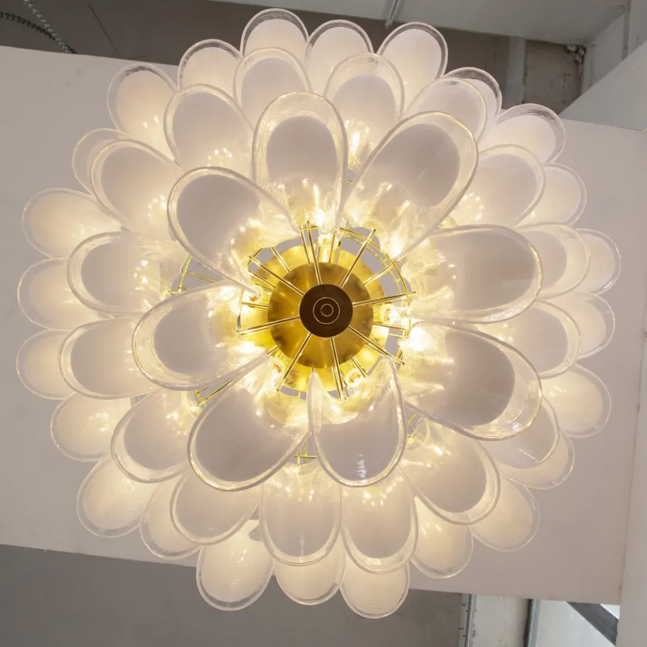 Hot Pamono Murano Glass Petal Chandelier, Italy, 1990s