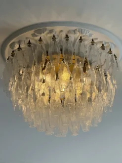 Hot Pamono Murano Glass Plafond Flush Mount in the style of Carlo Scarpa
