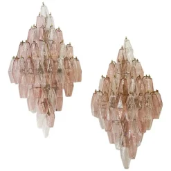 Discount Pamono Murano Glass Polyhedral Wall Sconces attributed to Carlo Scarpa for Venini, 1960s, Set of 2