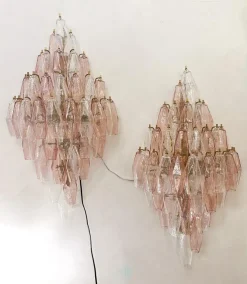 Discount Pamono Murano Glass Polyhedral Wall Sconces attributed to Carlo Scarpa for Venini, 1960s, Set of 2
