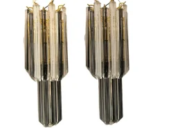Hot Pamono Murano Glass Prism Sconces, 1970s, Set of 2