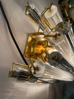 Hot Pamono Murano Glass Prism Sconces, 1970s, Set of 2