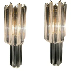 Hot Pamono Murano Glass Prism Sconces, 1970s, Set of 2