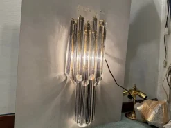 Hot Pamono Murano Glass Prism Sconces, 1970s, Set of 2