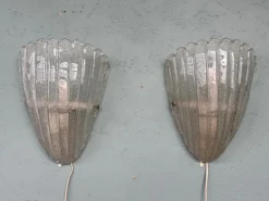 Best Pamono Murano Glass Sconces in Grit, Italy, 1970s, Set of 2