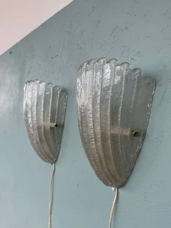 Best Pamono Murano Glass Sconces in Grit, Italy, 1970s, Set of 2