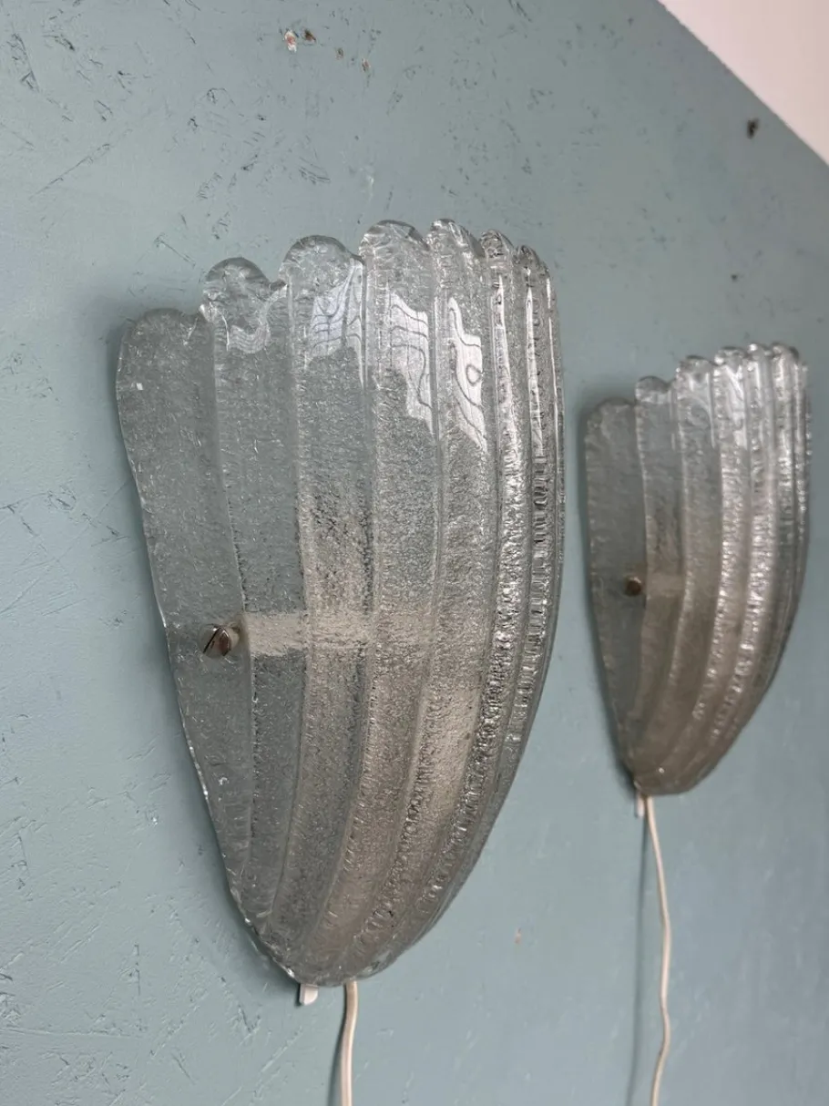 Best Pamono Murano Glass Sconces in Grit, Italy, 1970s, Set of 2