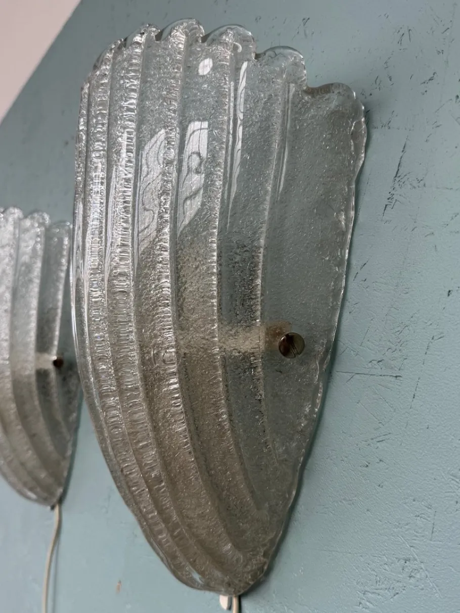 Best Pamono Murano Glass Sconces in Grit, Italy, 1970s, Set of 2