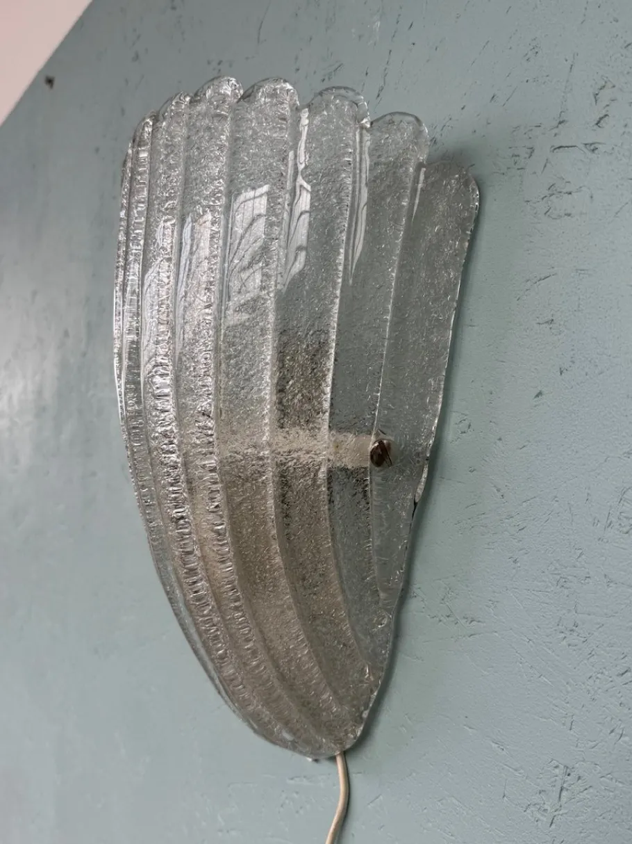 Best Pamono Murano Glass Sconces in Grit, Italy, 1970s, Set of 2