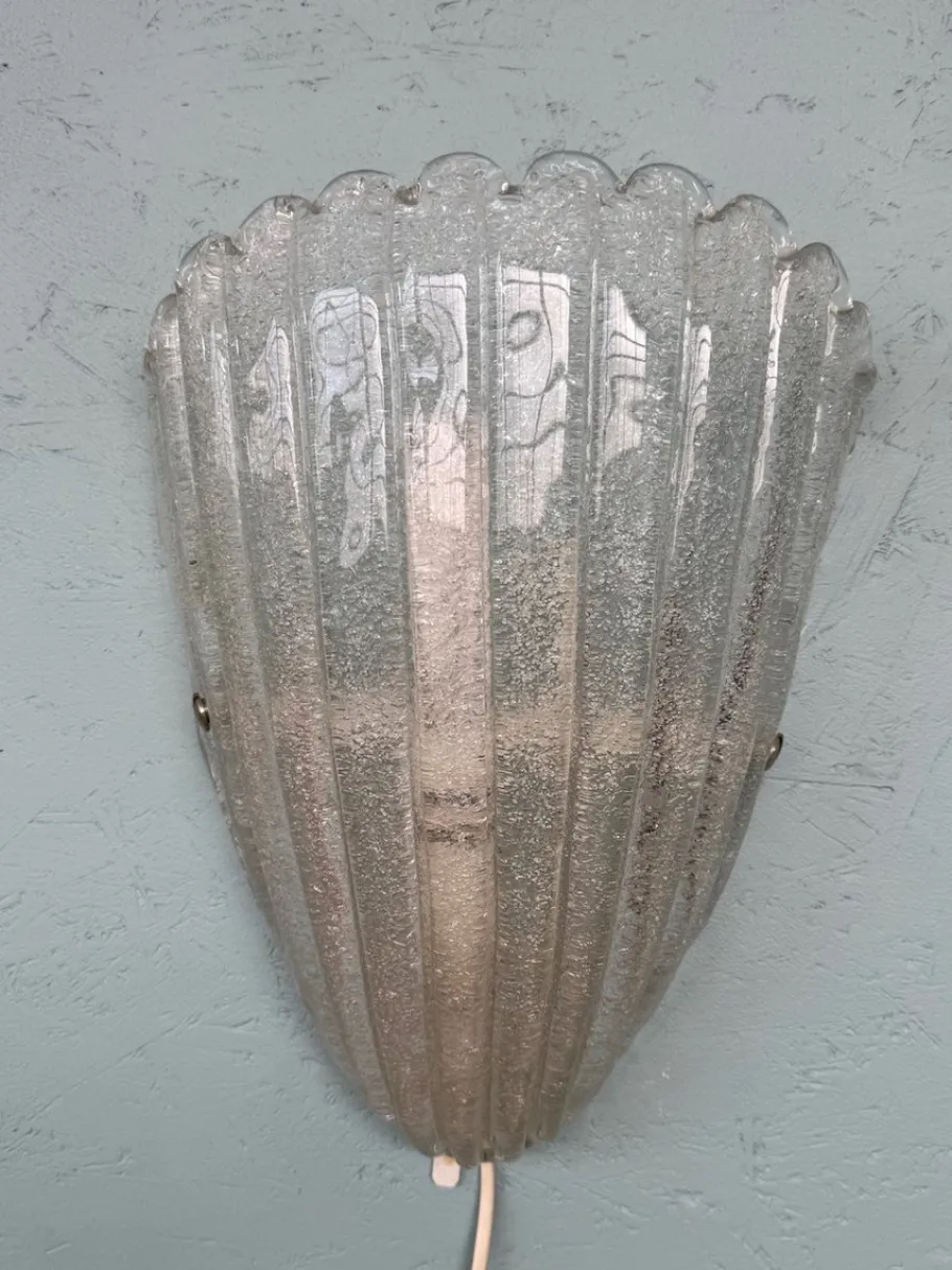Best Pamono Murano Glass Sconces in Grit, Italy, 1970s, Set of 2