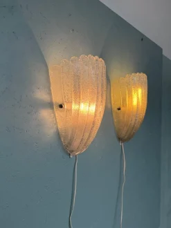 Best Pamono Murano Glass Sconces in Grit, Italy, 1970s, Set of 2