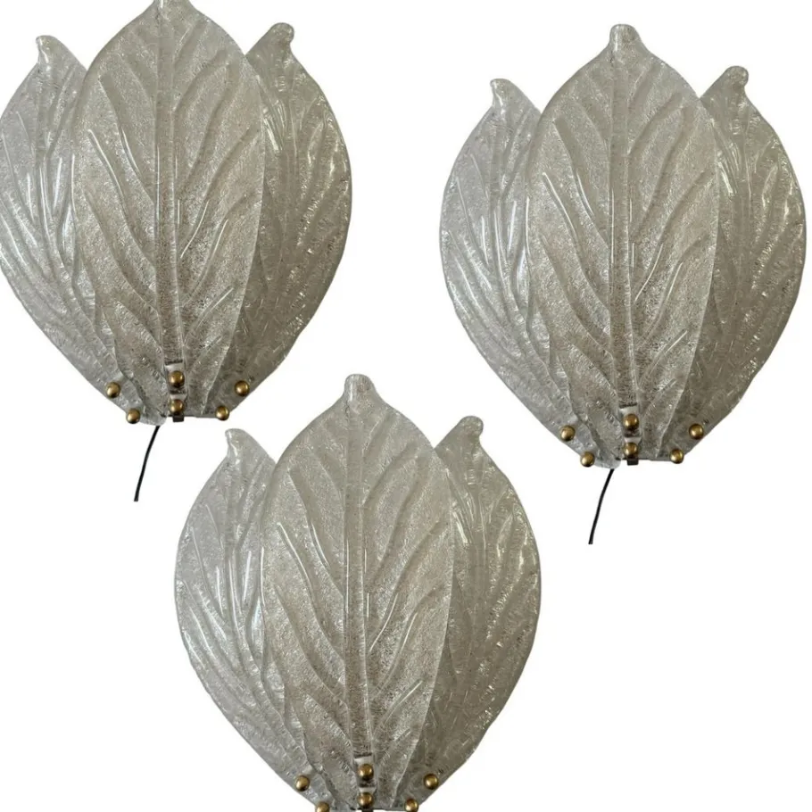 Clearance Pamono Murano Glass Sconces, 1970s, Set of 3