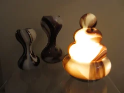 New Pamono Murano Glass Table Lamp and Vases by Carlo Moretti, 1960s, Set of 3