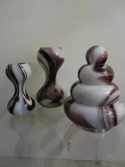 New Pamono Murano Glass Table Lamp and Vases by Carlo Moretti, 1960s, Set of 3