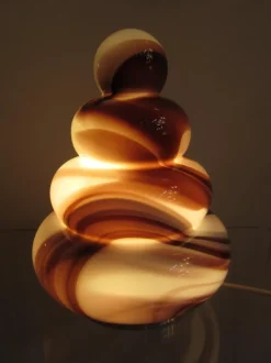 New Pamono Murano Glass Table Lamp and Vases by Carlo Moretti, 1960s, Set of 3