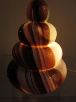 New Pamono Murano Glass Table Lamp and Vases by Carlo Moretti, 1960s, Set of 3