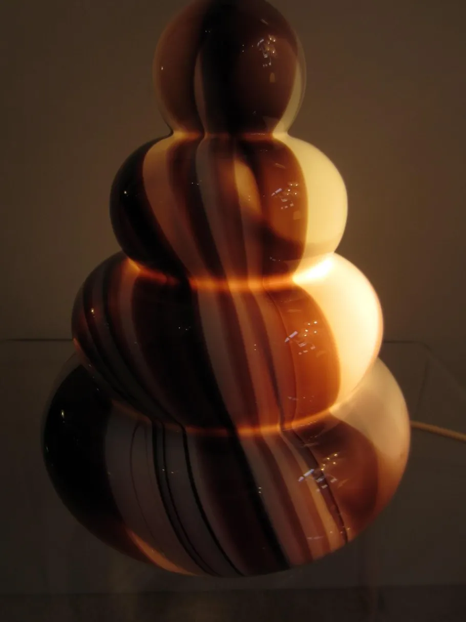 New Pamono Murano Glass Table Lamp and Vases by Carlo Moretti, 1960s, Set of 3