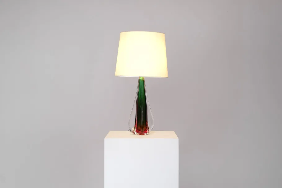 Sale Pamono Murano Glass Table Lamp by Flavio Poli for Seguso, Italy, 1960s