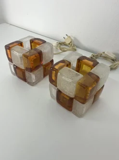 Clearance Pamono Murano Glass Table Lamps attributed to Albano Poli for Poliarte, 1970s, Set of 2