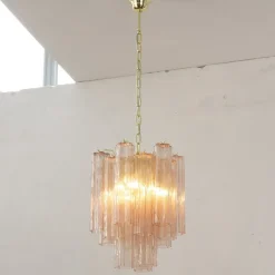 New Pamono Murano Glass Tronchi Chandelier, Italy, 1990s