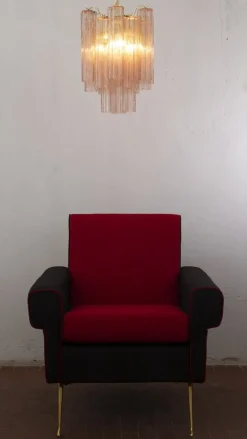 New Pamono Murano Glass Tronchi Chandelier, Italy, 1990s