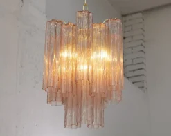 New Pamono Murano Glass Tronchi Chandelier, Italy, 1990s