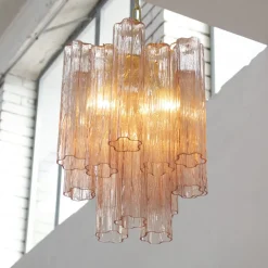 New Pamono Murano Glass Tronchi Chandelier, Italy, 1990s