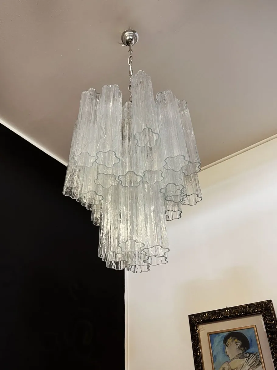 Discount Pamono Murano Glass Tube Chandelier, 1990s