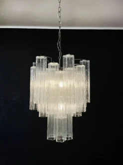 Discount Pamono Murano Glass Tube Chandelier, 1990s