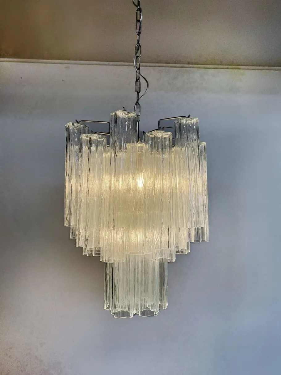 Discount Pamono Murano Glass Tube Chandelier, 1990s
