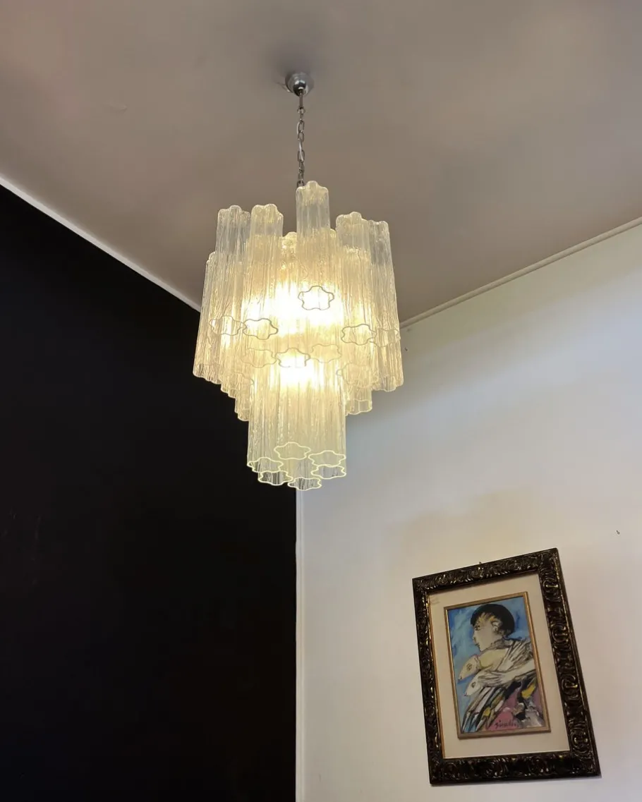 Discount Pamono Murano Glass Tube Chandelier, 1990s