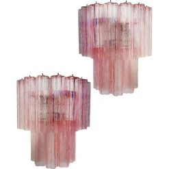 New Pamono Murano Glass Tube Wall Sconces, 1990, Set of 2