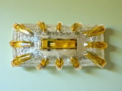 Best Pamono Murano Glass Type Rectangular Flush Mount, 1960s