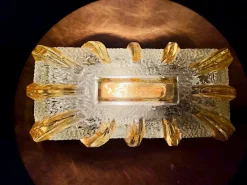 Best Pamono Murano Glass Type Rectangular Flush Mount, 1960s