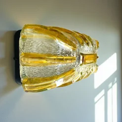 Best Pamono Murano Glass Type Rectangular Flush Mount, 1960s