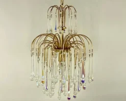 New Pamono Murano Glass Vintage Designer Chandelier, Massive Belgium, 1970s