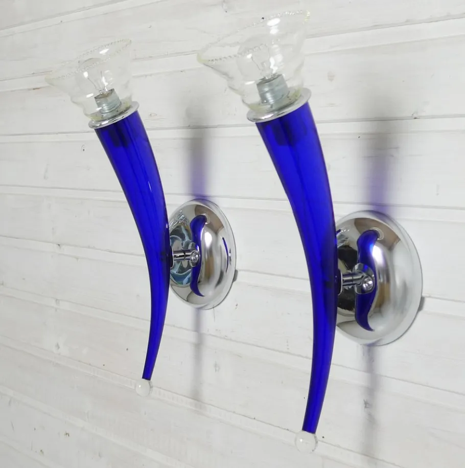 New Pamono Murano Glass Wall Lamp by Giuseppe Righetto for Artemide, Italy, 1990s