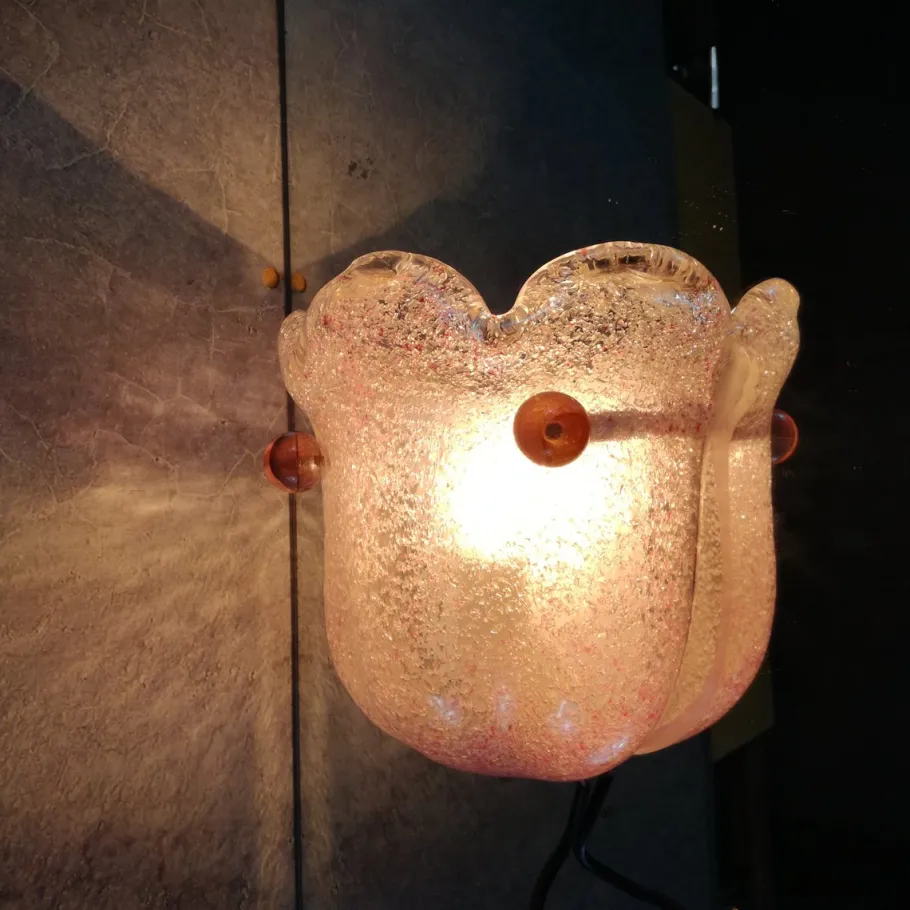 Best Pamono Murano Glass Wall Lamp, Italy, 1970s