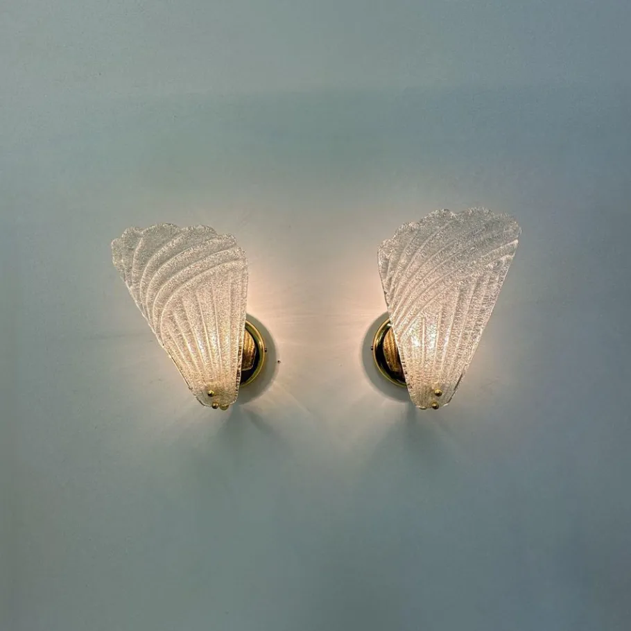 Best Pamono Murano Glass Wall Lamps, Italy, 1970s, Set of 2