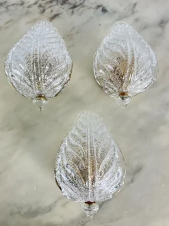 Hot Pamono Murano Glass Wall Lamps in the style of Venini, 1980s, Set of 3