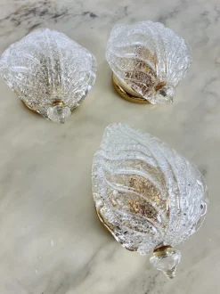 Hot Pamono Murano Glass Wall Lamps in the style of Venini, 1980s, Set of 3