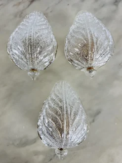 Hot Pamono Murano Glass Wall Lamps in the style of Venini, 1980s, Set of 3