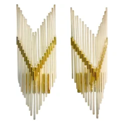Discount Pamono Murano Glass Wall Lights attributed to Gaetano Sciolari, Italy, 1970s, Set of 2