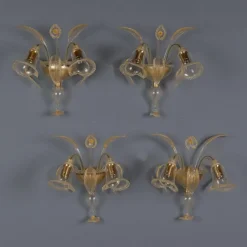 Hot Pamono Murano Glass Wall Lights, Set of 4