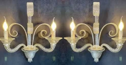 Clearance Pamono Murano Glass Wall Lights, Set of 2
