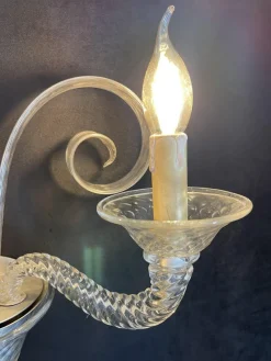 Clearance Pamono Murano Glass Wall Lights, Set of 2